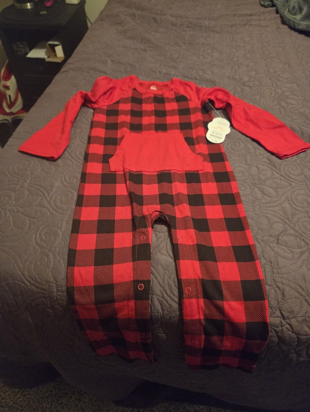 Red & Black Buffalo Plaid Kids One-Piece Romper
